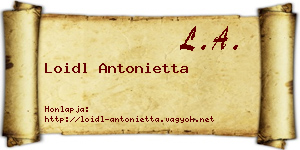 Loidl Antonietta névjegykártya